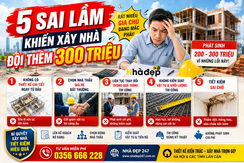 5 Sai Lầm Khiến Xây Nhà Đội Thêm 300 Triệu