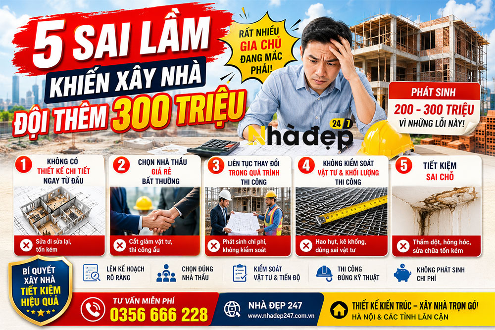 5 sai lầm khiến bạn mất thêm chi phí cho xây nhà