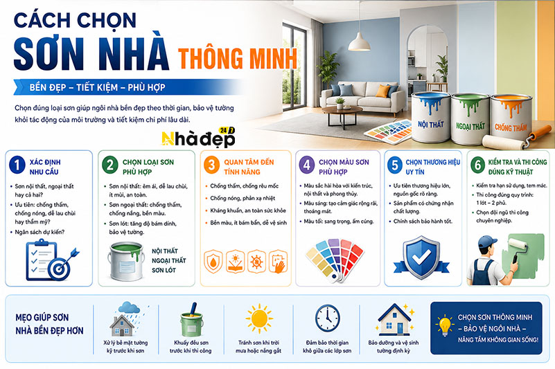 Cách lựa chọn sơn nhà bền đẹp tiết kiệm