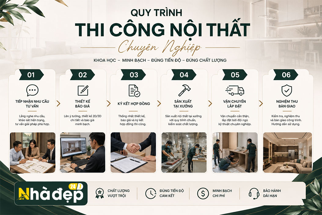Quy trình thi công nội thất chuyên nghiệp