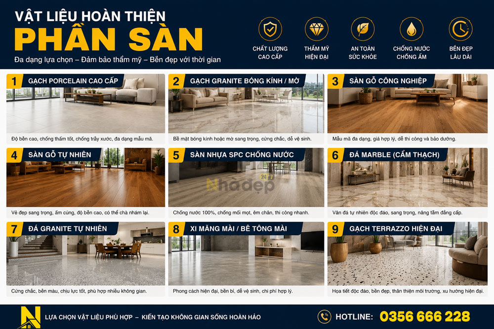 Vật liệu hoàn thiện phần sàn